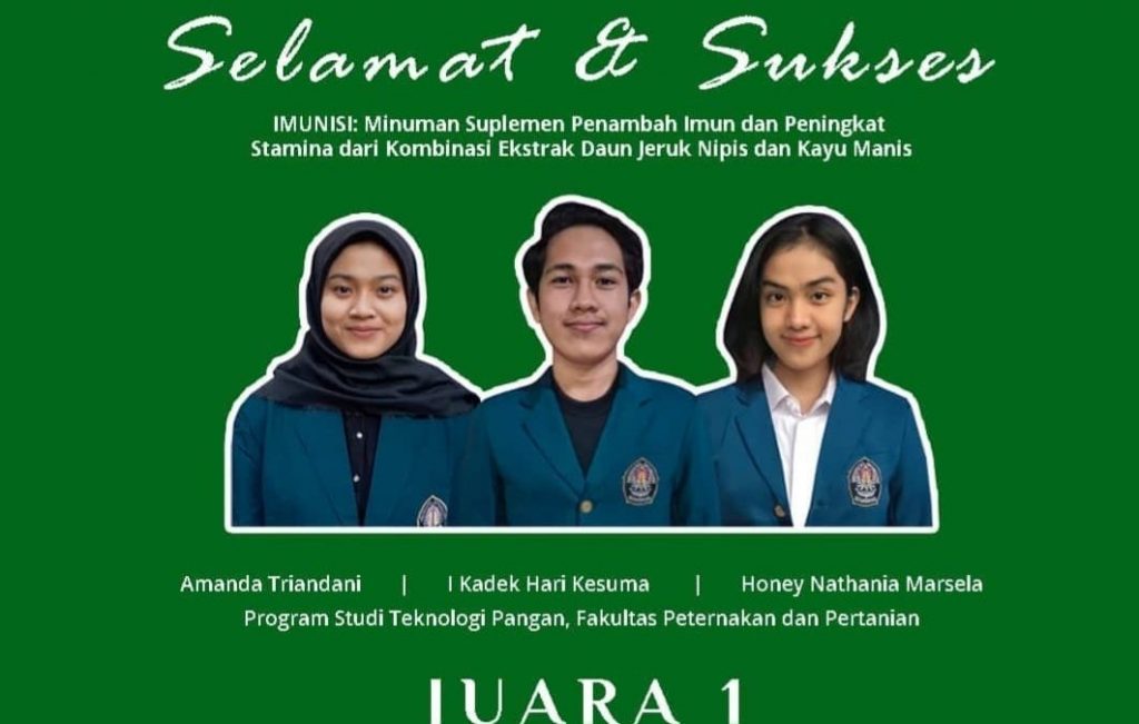 Business Plan Minuman Penambah Imun Berbahan Jeruk Nipis dan Kayu Manis Mengantarkan Tim Mahasiswa UNDIP Juara I HIPMI Business Competition