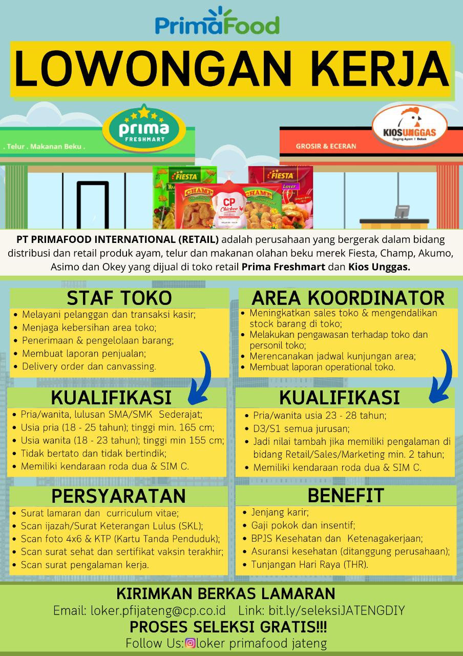 Loker PT Primafood International 2022