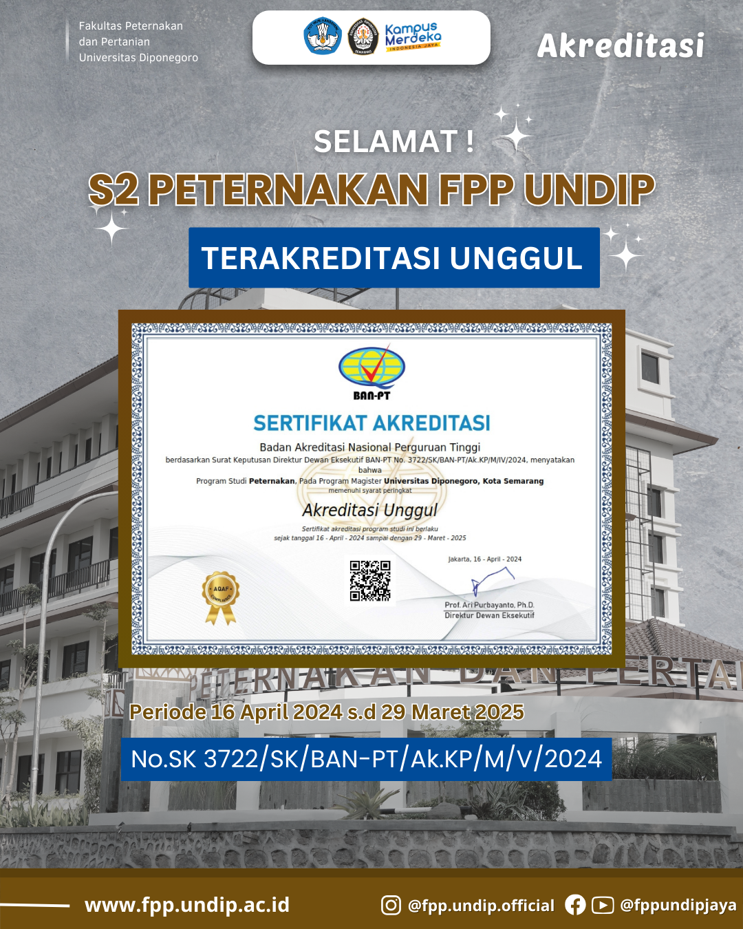 Akreditasi S2 Peternakan FPP Undip